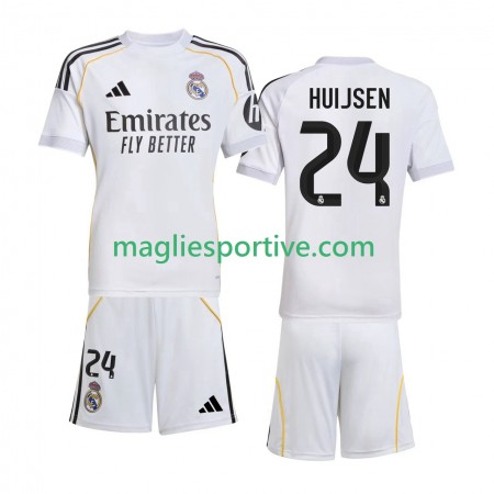 Completo Calcio Real Madrid Huijsen 24 Bambino Divisa Prima 2025-2026